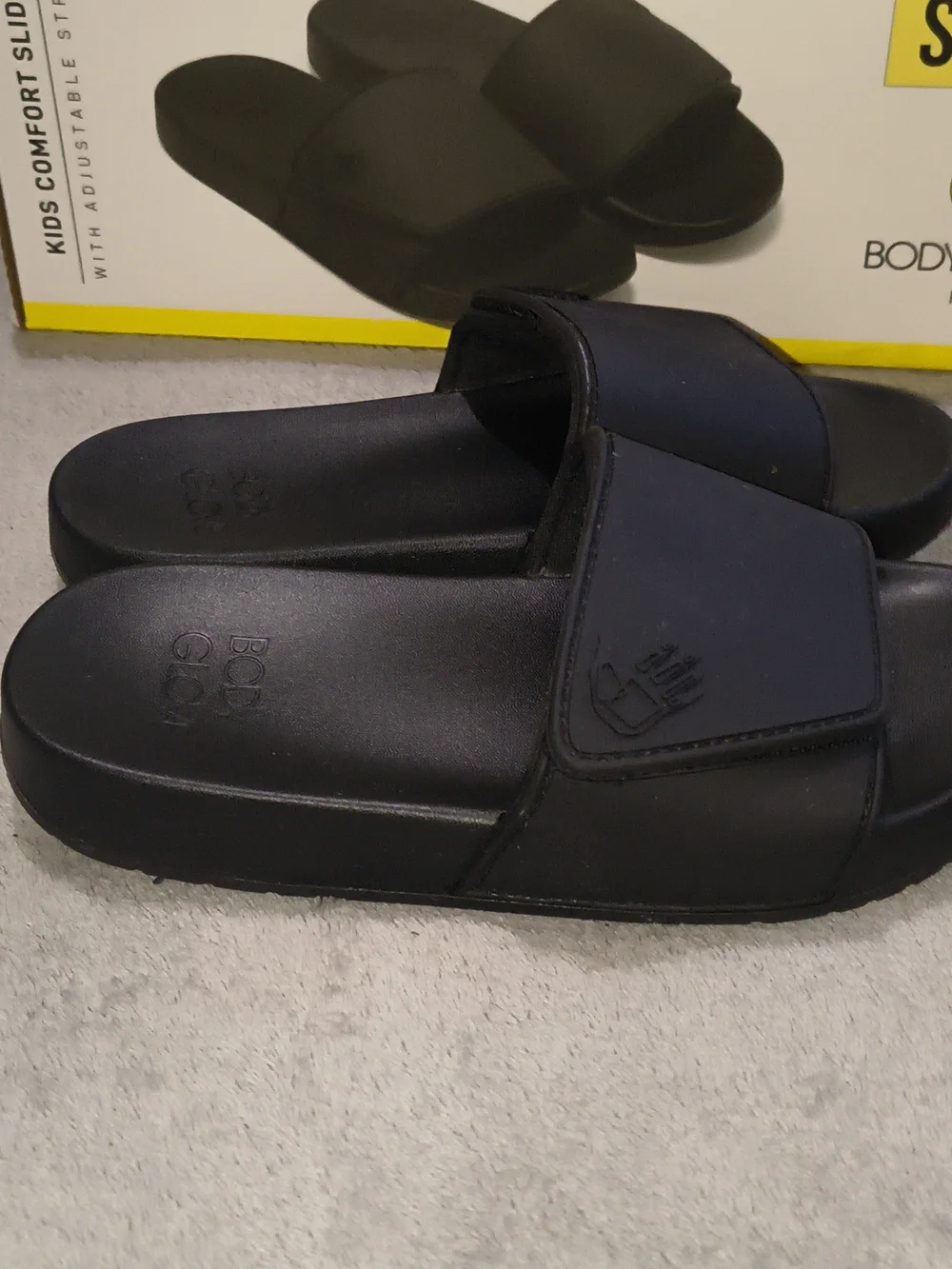 Body Glove Kids' Black Comfort Slide with Adjustable Strap